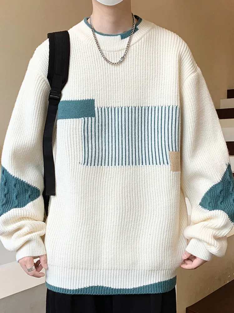 Nouveau pull en coton à col rond pour hommes pull rayé décontracté automne et hiver chandails tricotés pour hommes tricots D456 M251206