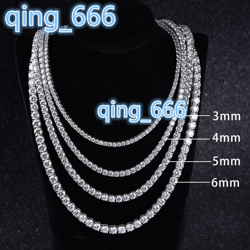 Starsgem Moissanite Diamond Setting Very Shining 3mm 4mm 5mm 6mm Moissanite Tennis Necklace for Gift