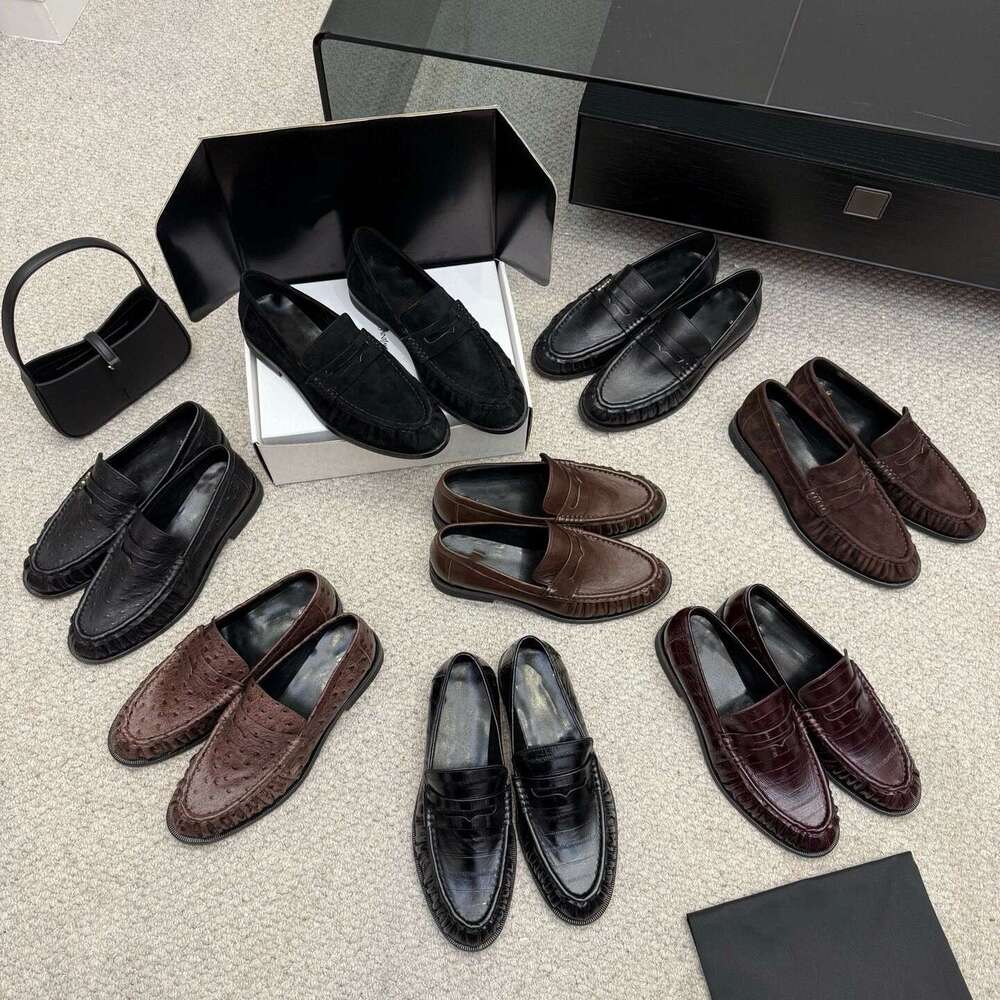 Designer Hommes Chaussures Mocassins De Luxe Mode Classique Rétro Casual Penny Mocassins En Cuir Plissé En Daim Slip Sur Robe Plate Bureau Formel