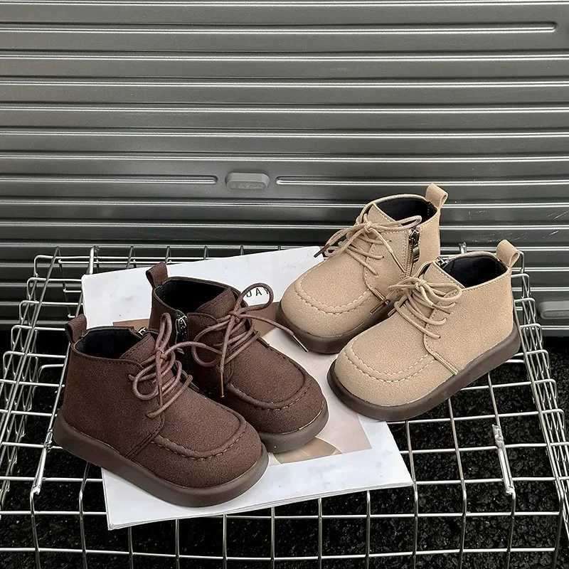 Baby Boots Retro British Style Childrens Kids Zipper Autumn Winter School Student Flats Footwear 22-31T251206