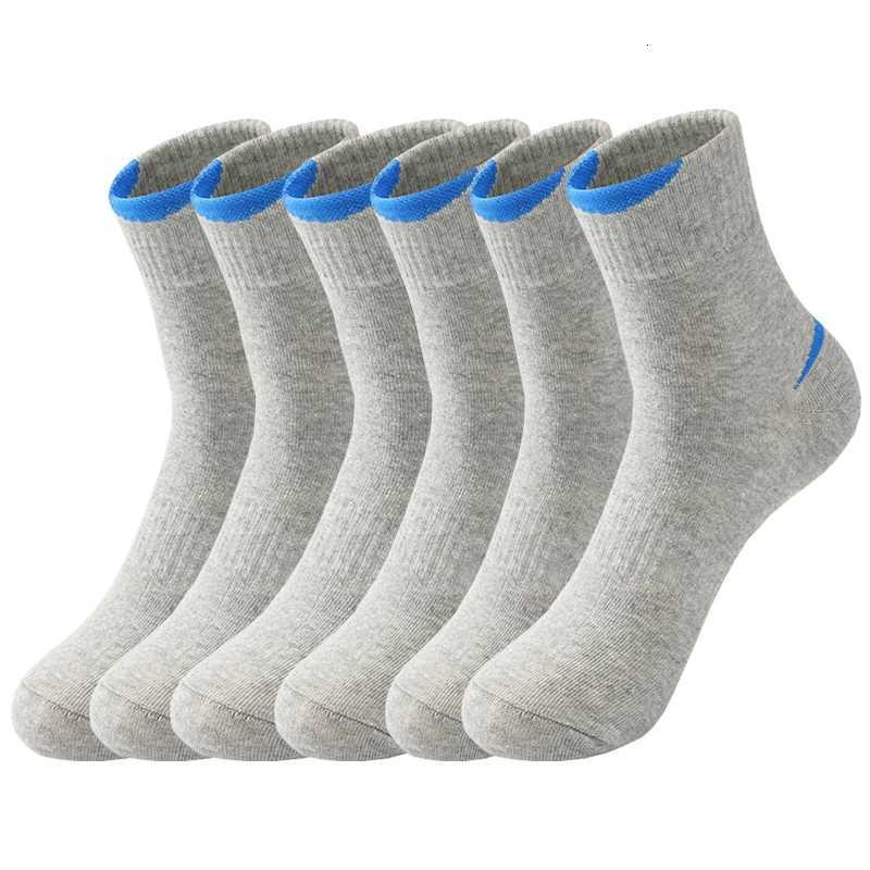 6Pairs/lot Mens Long Socks Cotton Sweat-absorbent Deodorant Solid Color Sports Socks Casual Breathable Male Socks High QualityT251206