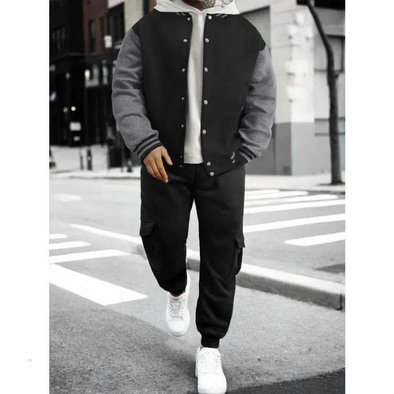 Mens Autumn and Winter Jackets Sweatshirts Casual Versatile Loose Workwear Cardigans Baseball Uniforms Suits 251203