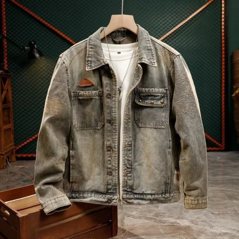 Denim Jackets Man Punk Loose Y2k High Quality Outwear Casual Fast Delvery Japanese Retro Cowgirl Winter 2025 Cowboy Coat for Men 251129