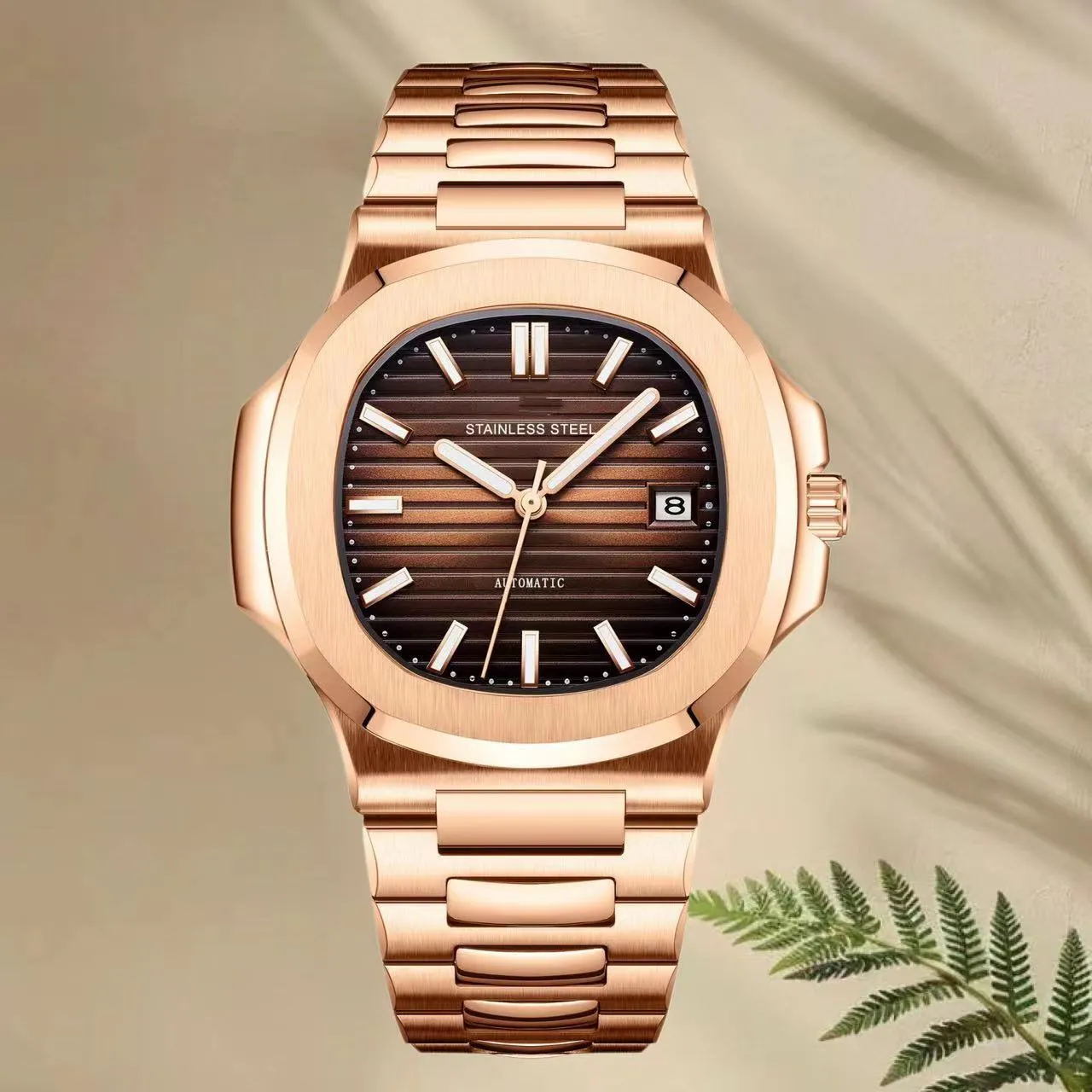 High-quality men's automatic movement mechanical watch, stainless steel waterproof, fashionable men's classic designer watch