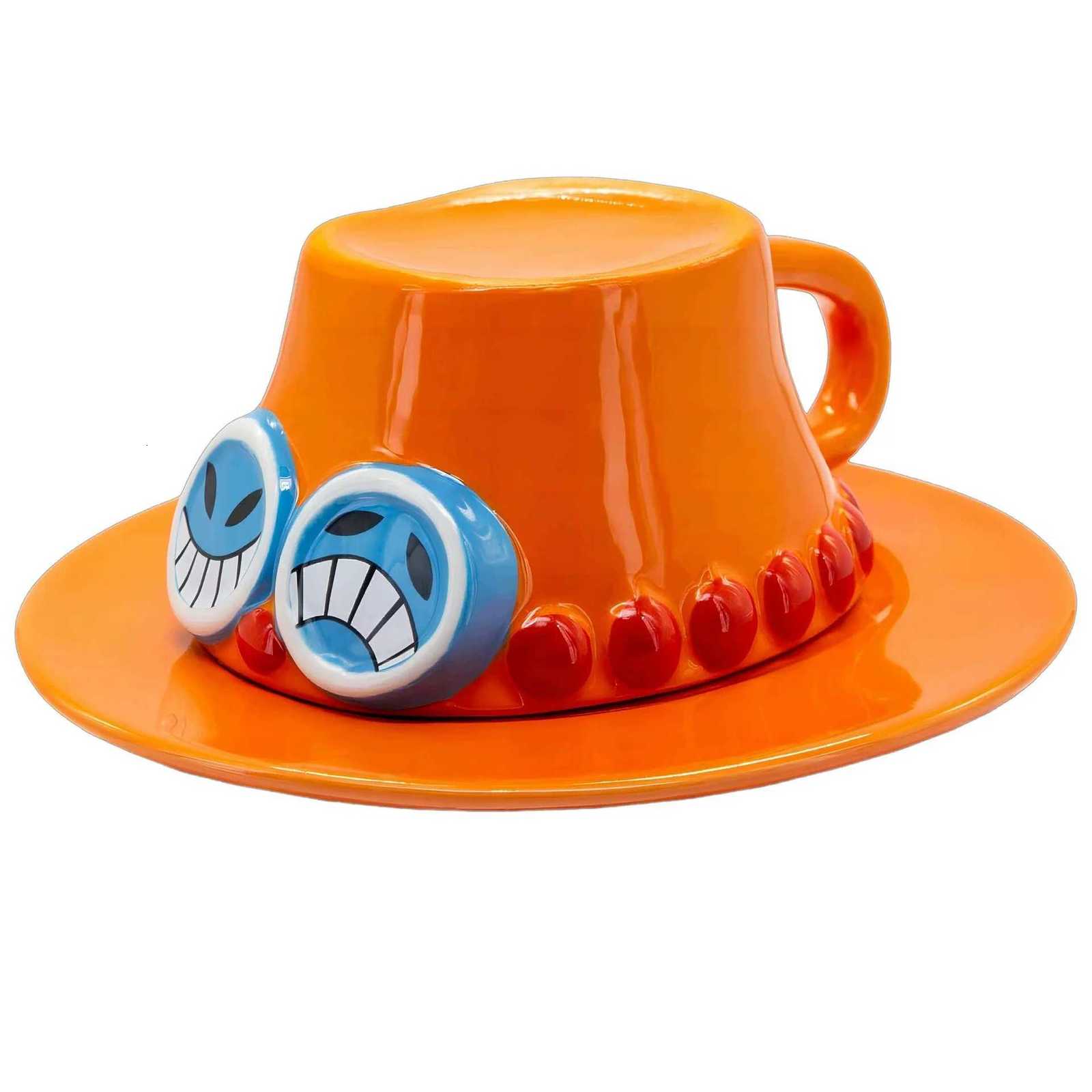 Creative Anime Coffee Cup and Saucer Cartoon Brothers hat MUg Upside Down Painted Home Breakfast MUg Milk Juice Water Cup M251206-image-1087462545