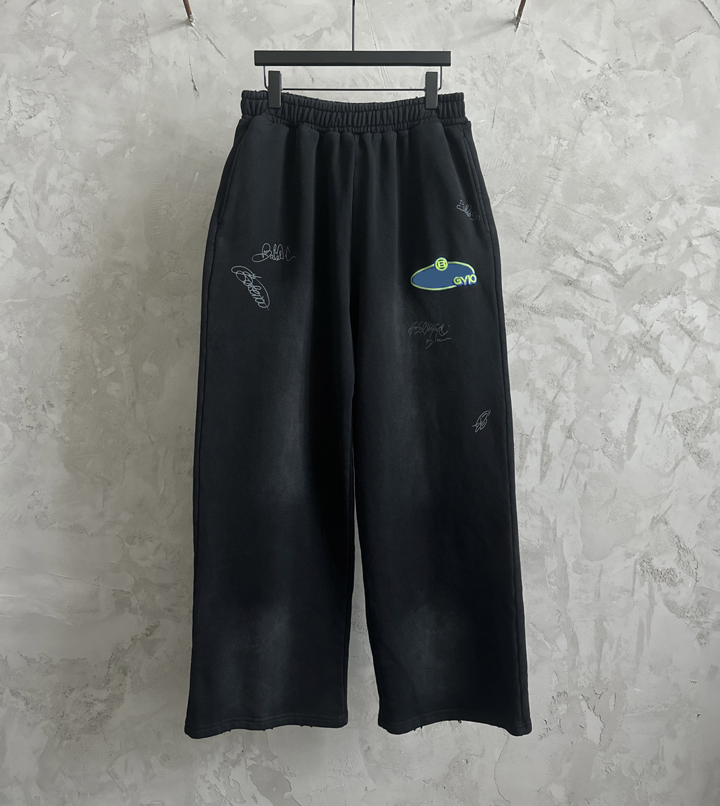 Men's Plus Size Pants Round neck embroidered and printed polar style summer wear with street pure cotton 324yuj
