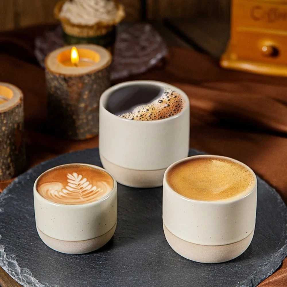 100/180/230ml Ceramic Coffee Cup Handmade Ceramic Round Japanese Tea Cup Easy To Clean BPA Free Suitable for Coffee Latte Tea M251206-image-1087464372