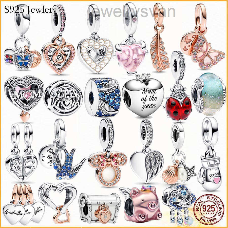 Perles breloque coccinelle rouge en argent Sterling 925, adaptées aux bracelets primitifs, bijoux cadeaux pour femmes