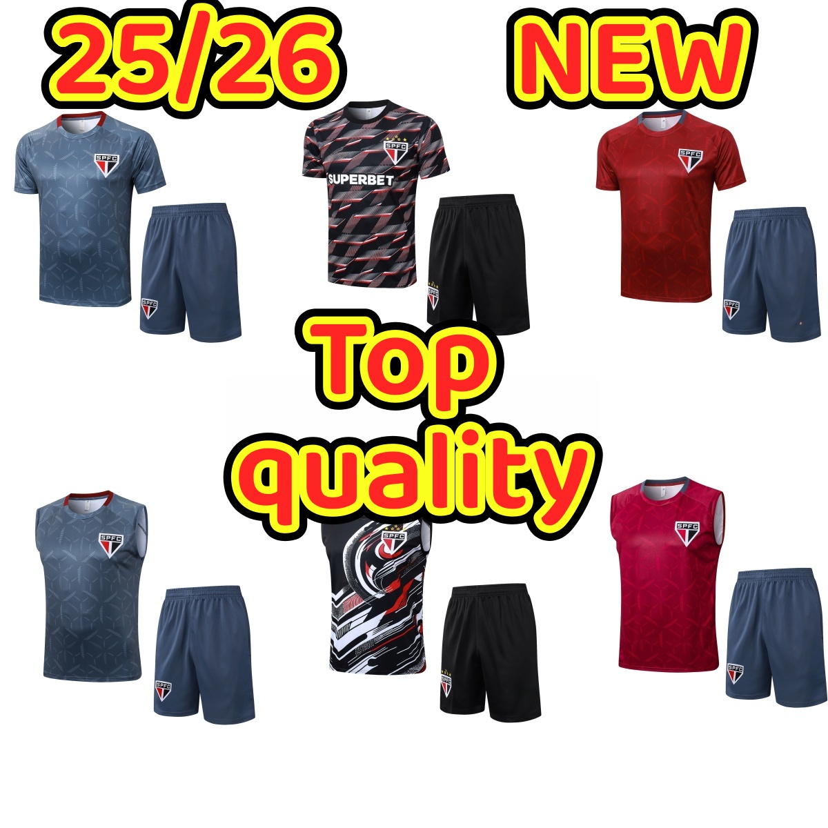 25/26 San Polos Survêtement d'entraînement court 25 26 Kit de maillot de football uniforme sweat-shirt adulte ensembles hommes enfants San Polos