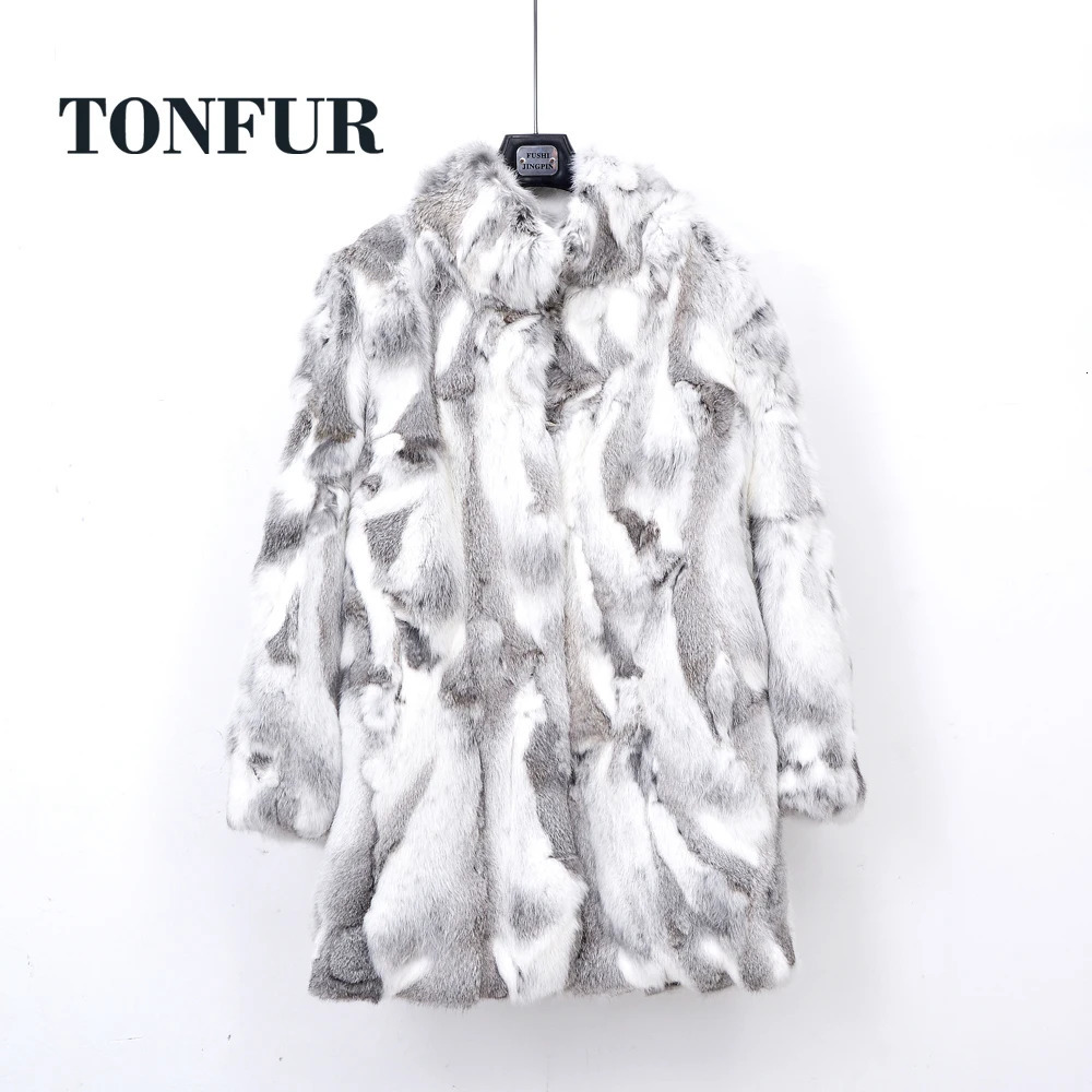 Thick Warm Classical Customize Womens Real Whole Skin Genuine Rabbit Fur Coat Female Mandarin Collar Jacket TSR257 251204