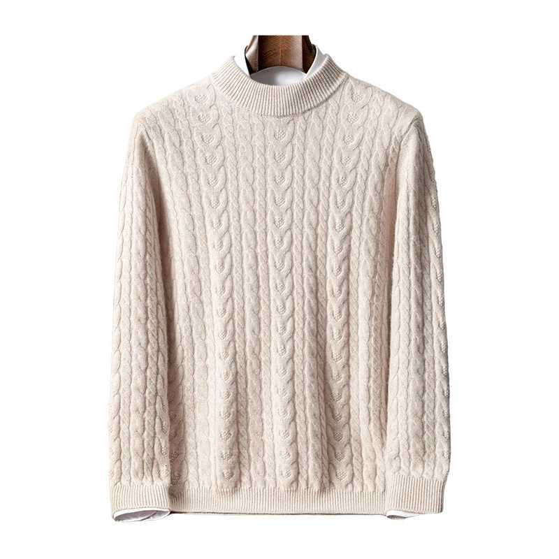 100 Pure Cashmere Mens Sweater Seven-Needle Double-Ply Thickened Twisted Warm Casual Business Fashion Cashmere Pullover M251206