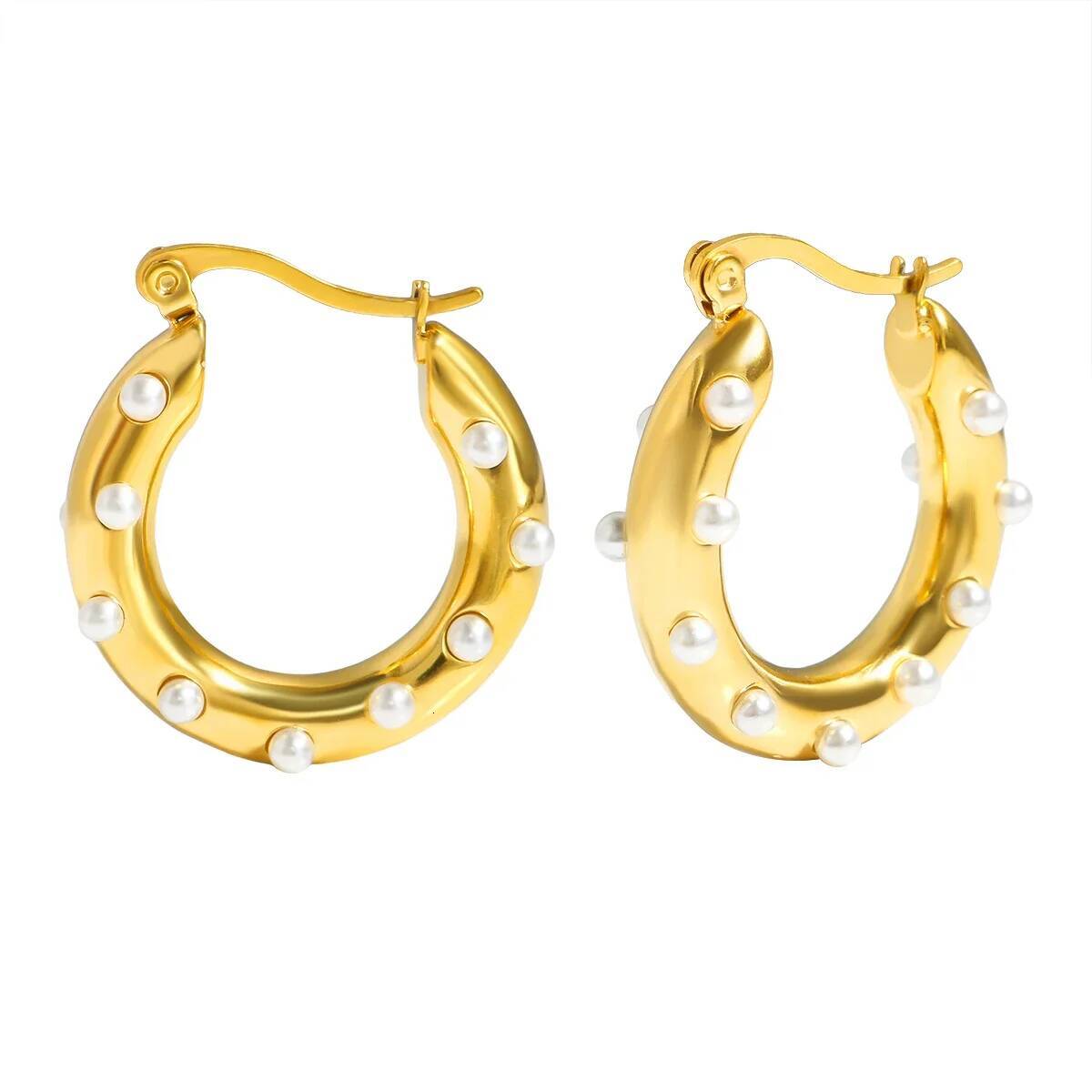 Boucles d'oreilles de luxe en Zircon brillant pour femmes, tendance, en acier inoxydable doré, cercle géométrique, bijoux Pendientes ddmythur