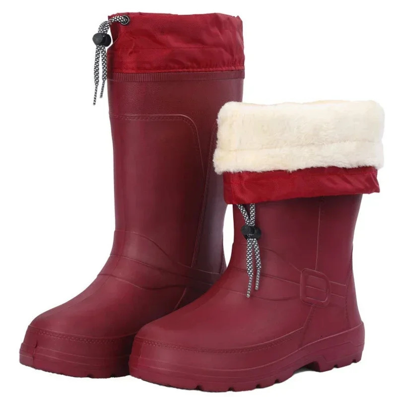 Bottes de pluie pour femmes, chaussures d'eau mi-mollet, antidérapantes, imperméables, chaussures de travail de sécurité, bottes en caoutchouc av