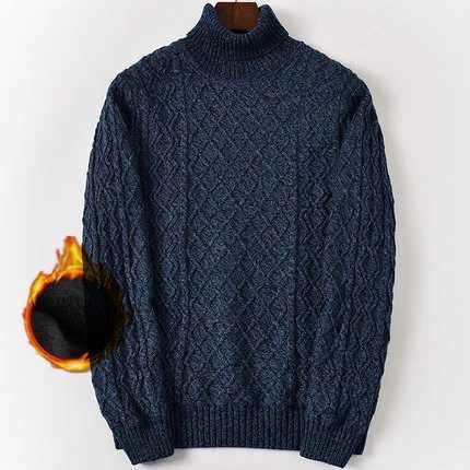Knitwear Warm Winter Men Turtleneck Pullover Wool Liner Thick Snow High Neck Mens Sweater Pullovers Plus Size 5XL 6XL 7XL M251206