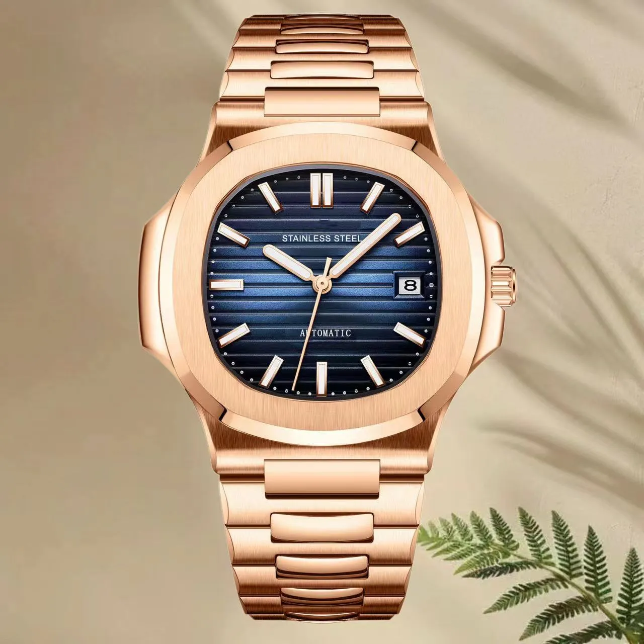 High-quality men's automatic movement mechanical watch, stainless steel waterproof, fashionable men's classic designer watch