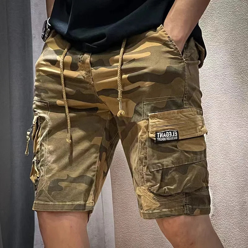 Men Summer Cotton Cargo Camouflage Shorts Men Clothing Casual Breeche Bermuda Beach Jogger Shorts Male Drop 251205