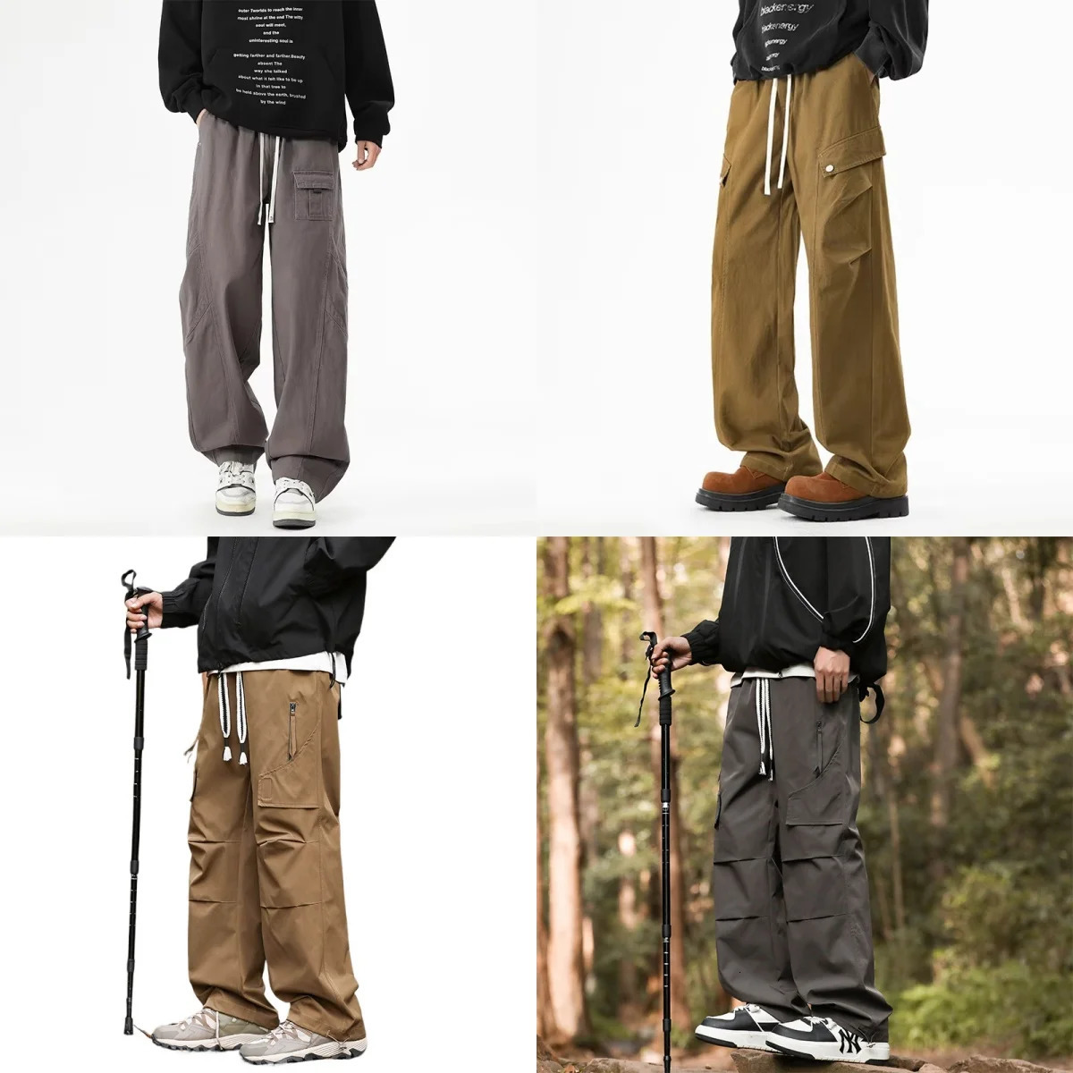 Pantalon Cargo pour hommes, 2025 coton, kaki, jogging tactique décontracté, multi-poches, mode, pantalon militaire noir, vêtements de travail, 25