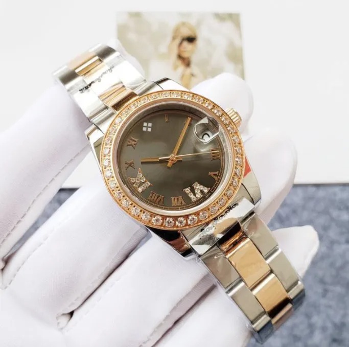 Top AAA fashion luxury lady watch Designer Gold Diamond Bezel Womens Watches 28mm auto date Wristwatches for women Birthday Christmas Valentines Mot