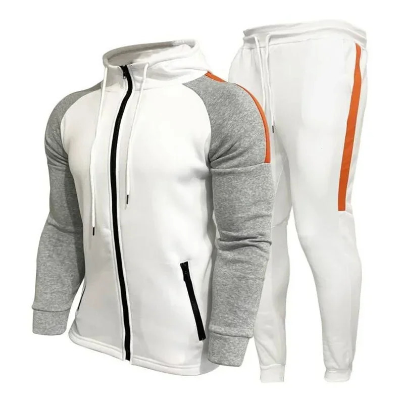 Hommes automne et hiver costume sweat à capuche zippé pantalon deux pièces vêtements de sport décontractés vêtements de sport pour hommes vêtemen