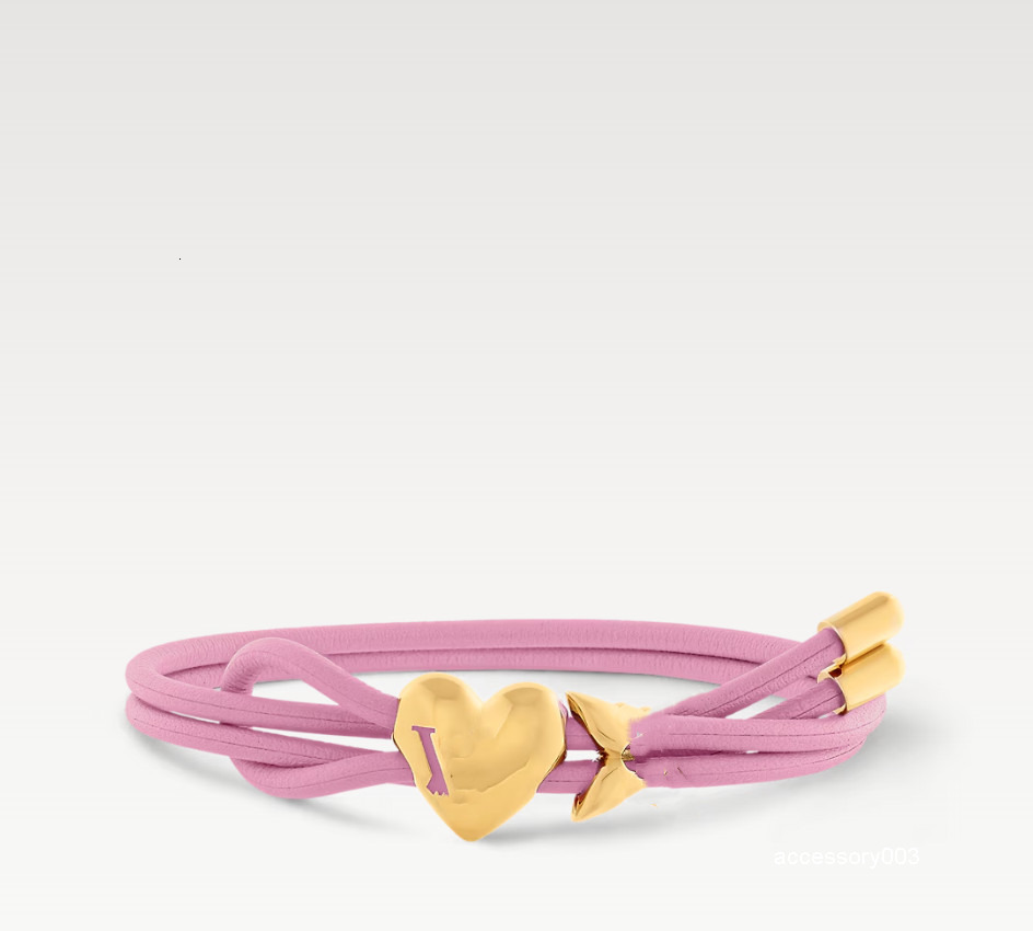 Bangle Charm Bracelets With BOX New Pink Rope Charm Bracelets Gold Heart Flower Leather Fashion Women Bangles Bracelet Designer For Girls Party Enga