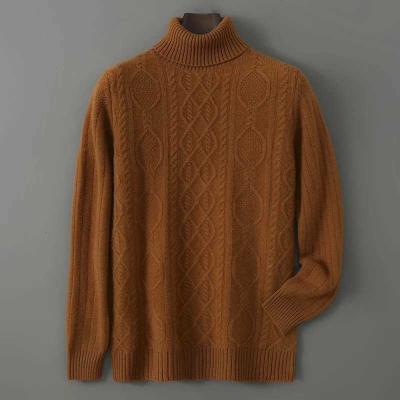 Choice Autumn Winter Men Turtleneck Wool Pullover 100 Merino Wool Knitwear Basic Thick Solid Smart Casual Cashmere Sweater Tops M251206