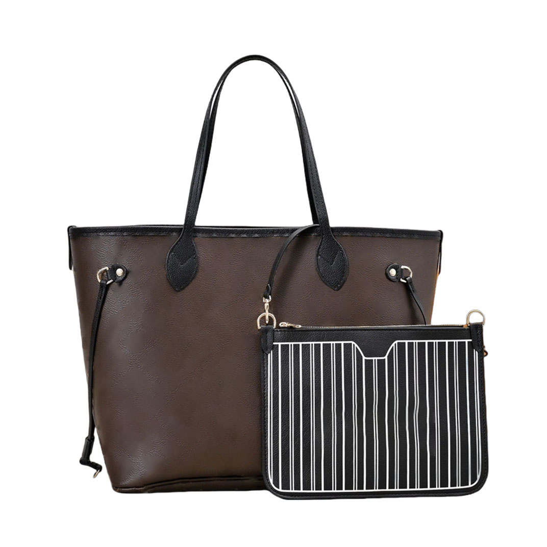 Designer fashion women totes both sides to use real leather reticules handbags with purse for ladies
