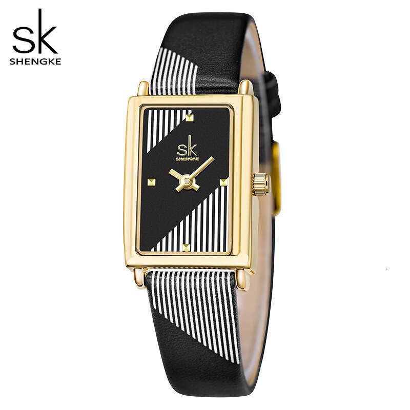 SK Women Fashion Striped Niche High-end Square Watch Waterproof Wristwatch luxury designer watch High-Quality Quartz Watch