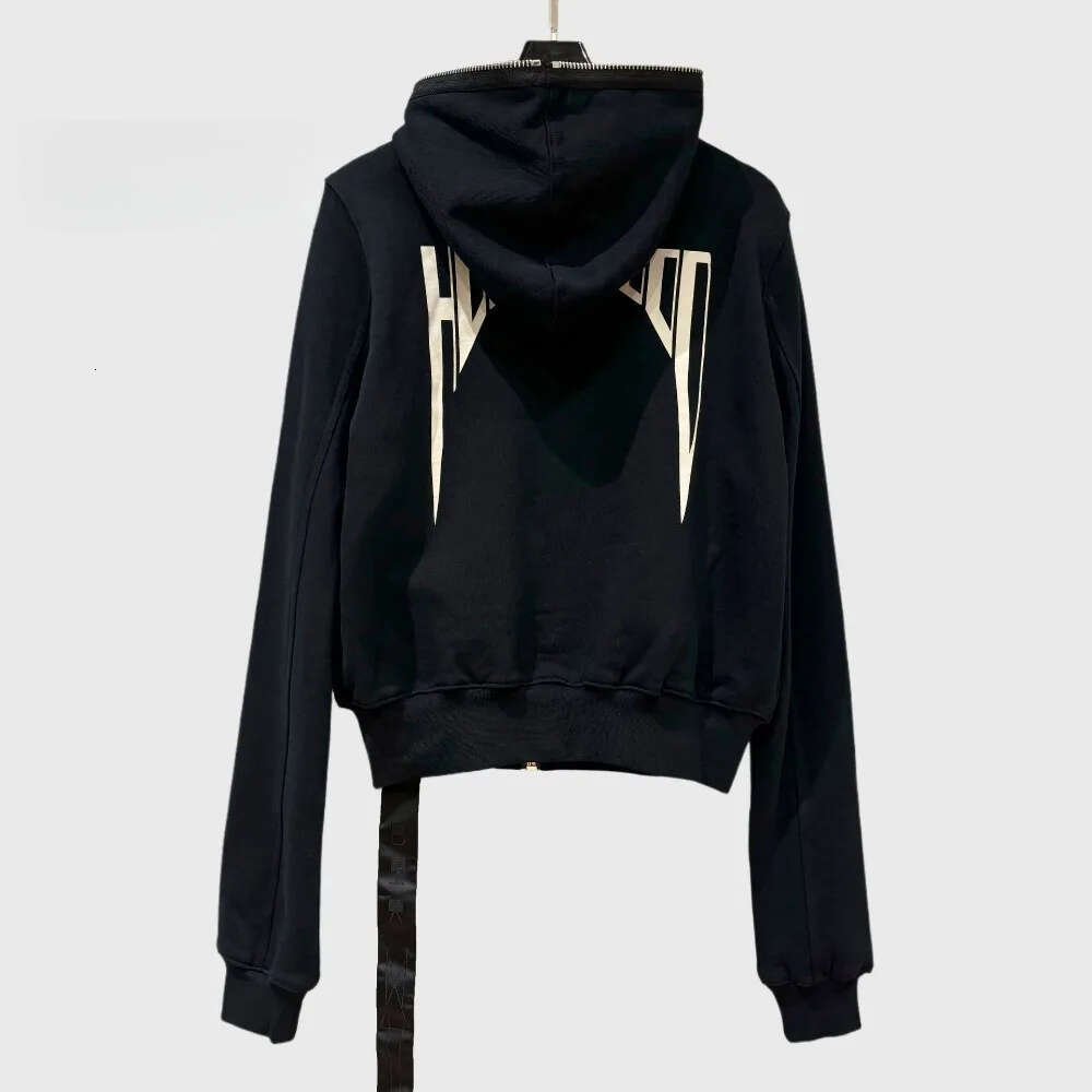 High Street Dark Black Hooded Tops Women S Back Print Hoodies Sweatshirts Casual Autumn And Winter Jackets Luxury