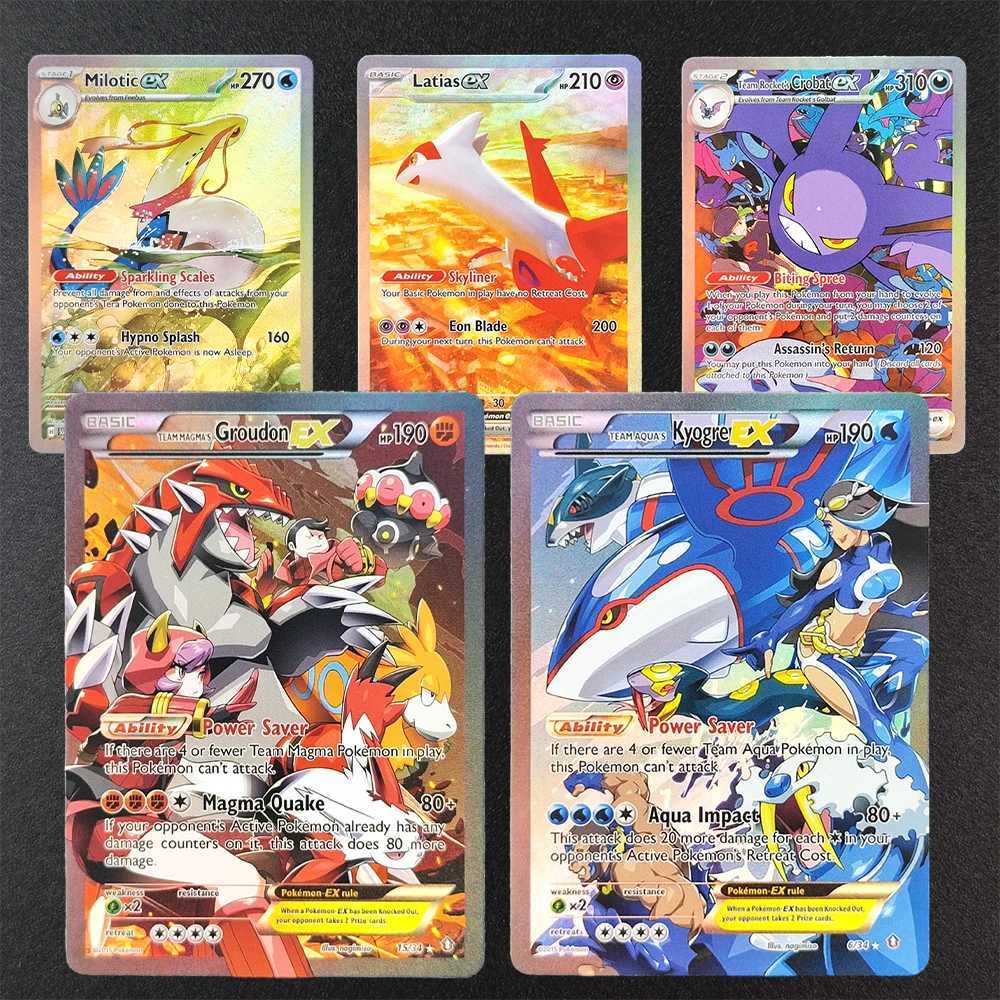English Kyogre Groudon Ns Zoroark Latias Milotic Rockets Nidoking Mew Greninja Flash Card Toy L251204VNDE-image-1087428779