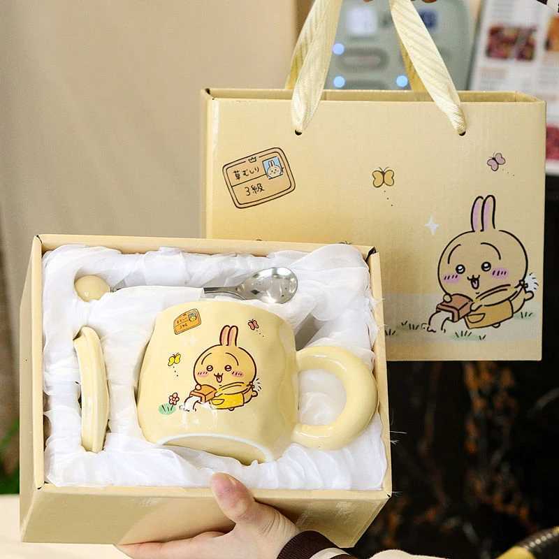 Kawaii Chiikawa Tea Cup Usagi Anime Cute Girl High Beauty Water Cup With Lid Gift Box Best Friend Birthday Gift M251206-image-1087463175