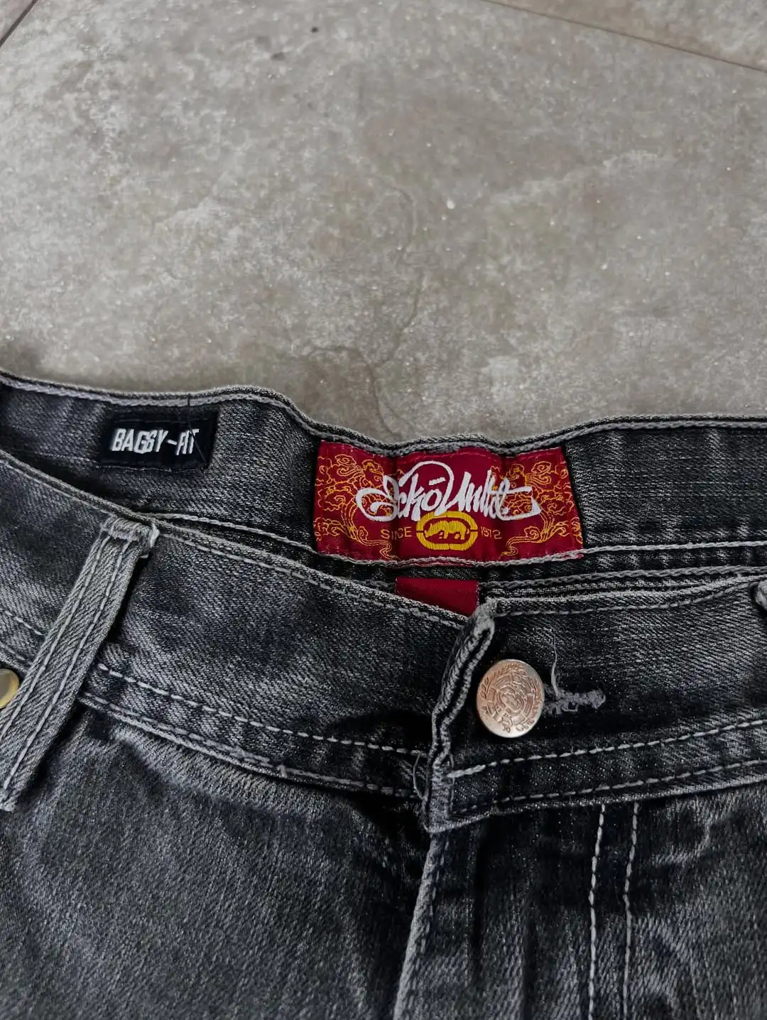 Hip Hop Golden Dragon Brodé Jeans Hommes Femmes Y2K Rétro Taille Basse Pantalon À Glissière Vêtements Mode Brodé Jeans Lâches 251204