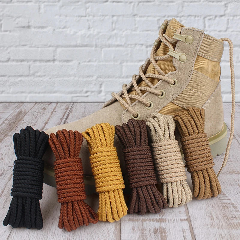 1 paire de lacets de chaussures ronds pour chaussures Martin baskets lacets bottes solides lacet solide tissage résistant à l'usure Shoestring 25