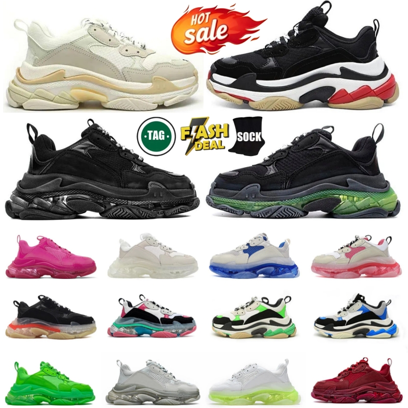 Chaussures de créateurs Triple S hommes femmes chaussures de sport plate-forme baskets chunky triple noir blanc multi beige hommes formateurs ten