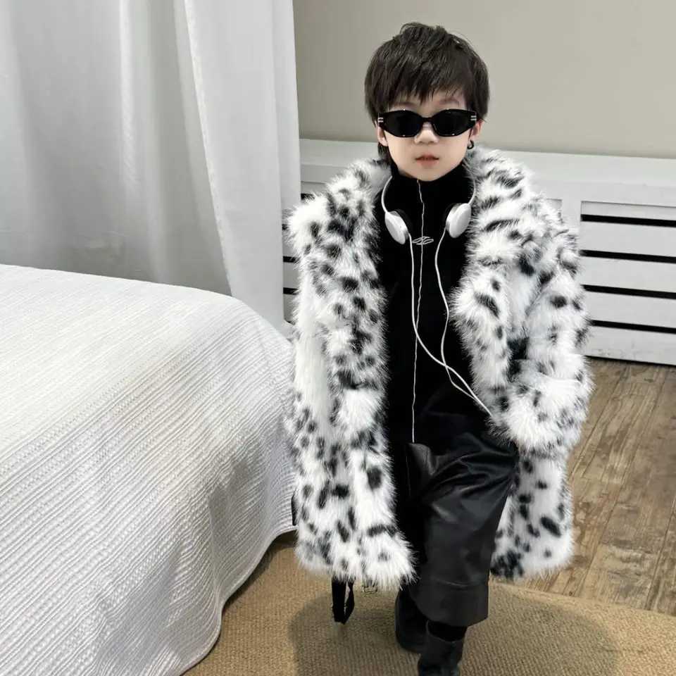 Nouveau automne et hiver enfants manteau de fourrure épaissi chaud enfants vêtements imitation manteau de fourrure de renard polyvalent style ten