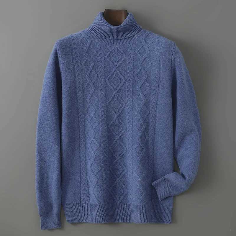 Pull à col roulé pour hommes 100 laine mérinos tricoté décontracté manches longues en vrac automne hiver vente chaude hommes laine Sweat M251206