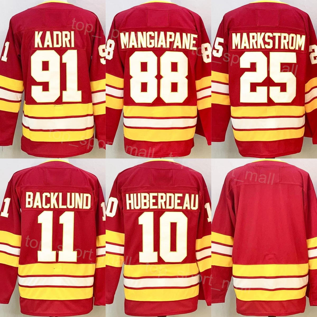Alternate 2026 Hockey 10 Jonathan Huberdeau Jerseys Men Heritage Classic 91 Nazem Kadri 11 Mikael Backlund Reverse Retro Team Color Red Winter Fo
