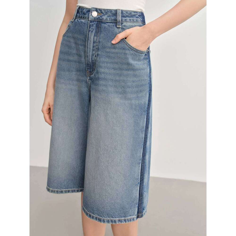 Jeans da donna taglie forti S casual a vita alta con gamba larga nuovo arrivo di lusso