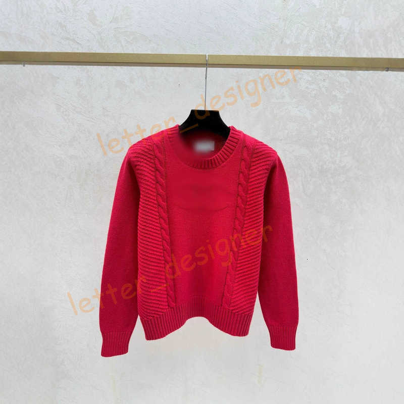 Designer Women's Sweaters Correct 25 Early Autumn New Solid Color Cable Knit Round Neck Long Sleeve Sweater Top