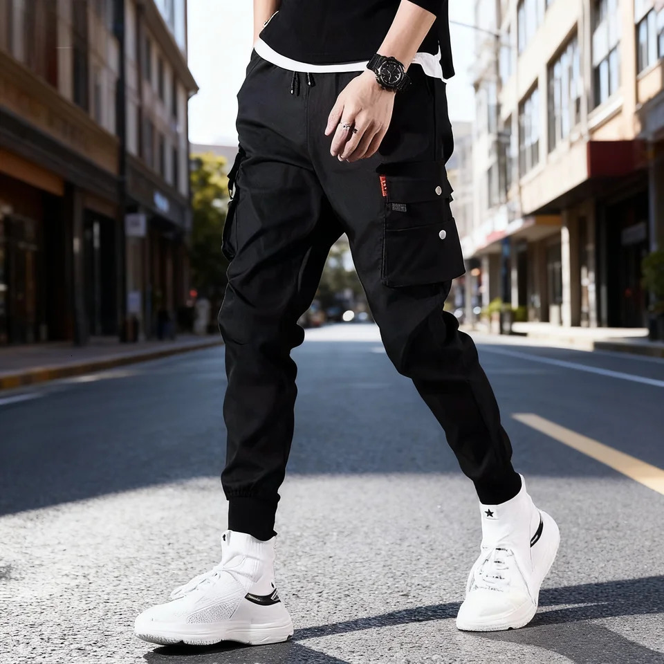 Casual mens pants multi-pocket cargo pants quick-drying thin pants outdoor hiking and exercise breathable long pants 251202