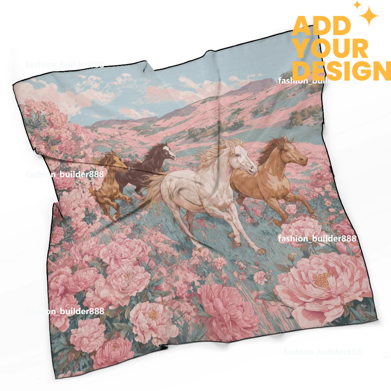Designer personnalisé H cou écharpe pour motif de cheval de luxe femmes soyeux foulards cheveux bandanas carré écharpe accessoires de mode léger