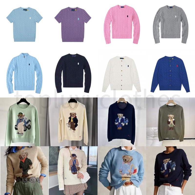 Top Quality Women's Sweater Bear Designer Sweaters Knitted Cotton Crewneck Knit Embroidery Winter Soft Basic Pullover Casual Pulls Fashion Knit