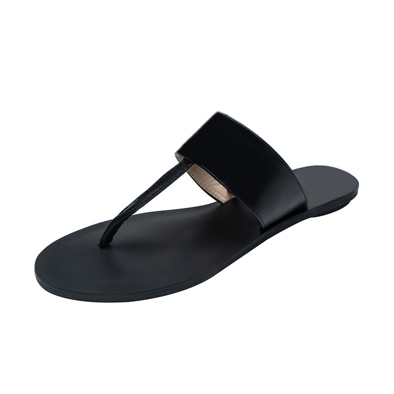 pantoufles de créateur de luxe diapositives plates pour sandales pour femmes dame fille mode noire boucle en métal pantoufle à bout carré chaussu