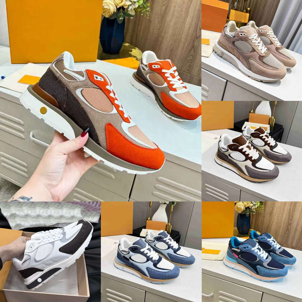 Designer Mens Shoe Run Away Sneakers Classic Daim Mesh Cuir Lacets Casual Chaussures Plate-forme Sneaker Robe Formelle Sports de plein air Entraî