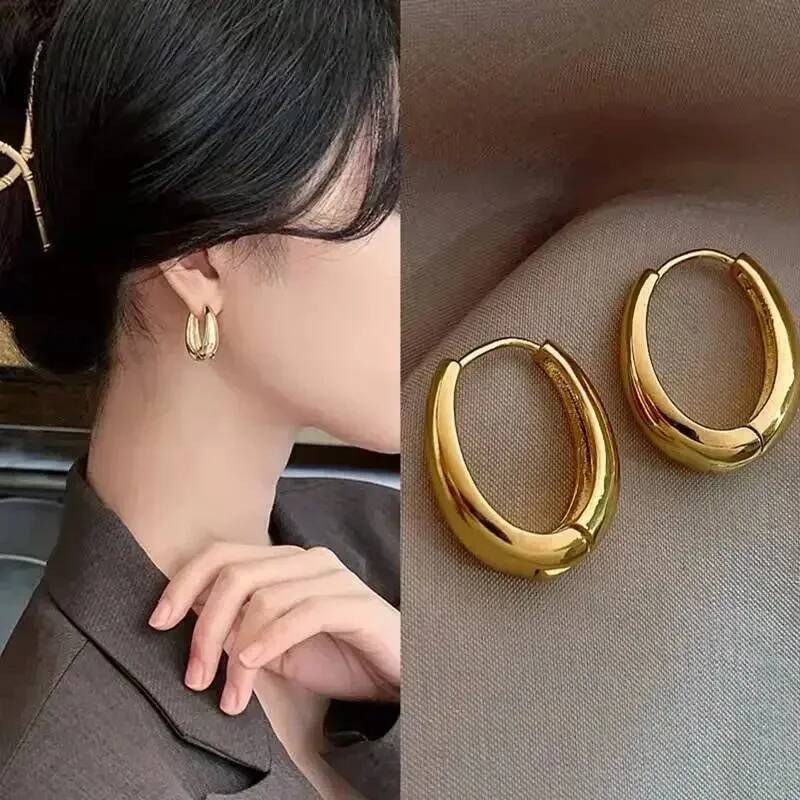 2 pièces offre spéciale mode boucles d'oreilles en métal pour femme, boucle d'oreille cerceau Vintage tendance classique fête mariage pendentif b