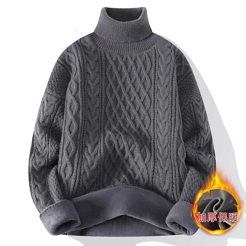 Nouveau hiver hommes polaire chaud col roulé pulls homme lâche décontracté tricoté pulls hommes pulls plus épais vêtements M251206