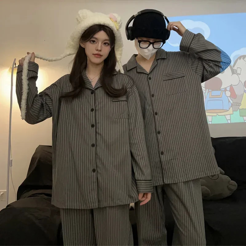 2 Sets of Couple Models Korean Ins Peter Rabbit Couple Pajamas Female Cotton Long-sleeved Mens Striped Two-piece Homewear 251205