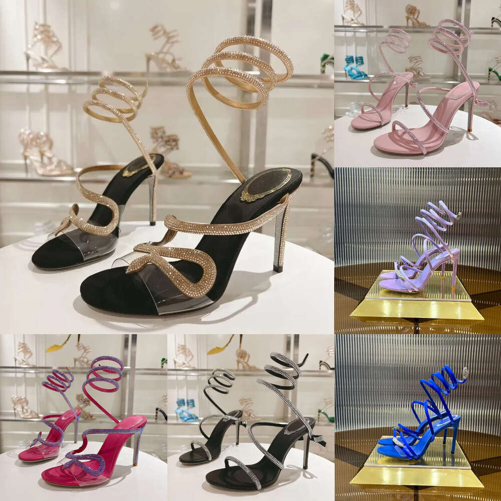 luxury Crystal bowtie embellished Snake Strass stiletto high heels Shiny elegant Ankle Wraparound lady sexy dress party evening Wedding shoes design