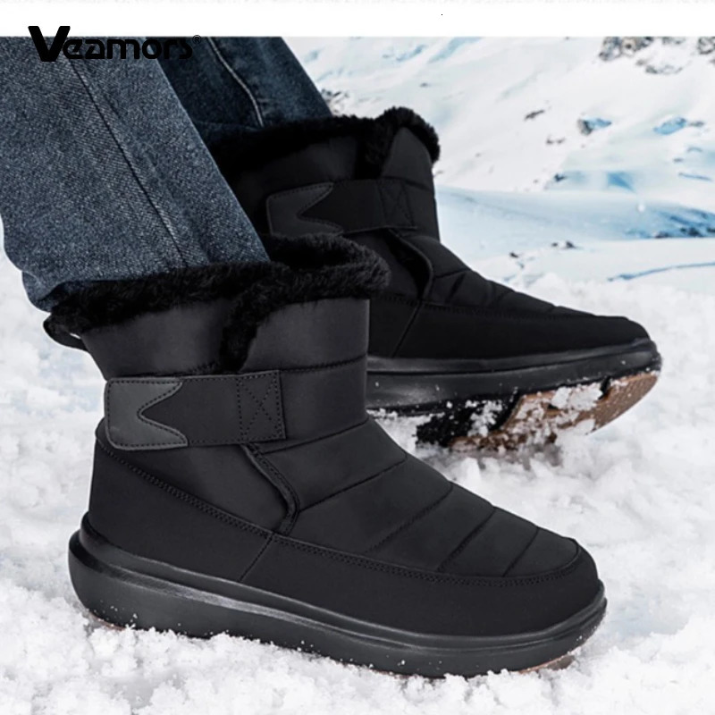 Bottes de neige chaudes en peluche pour femmes, chaussures montantes en coton pour hommes, chaussures de marche antidérapantes, baskets de randon