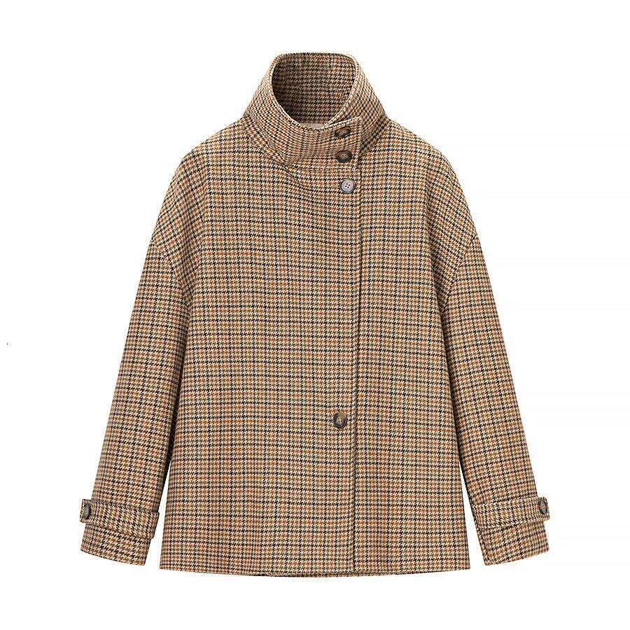 Manteau Ort à carreaux pour femmes, polyvalent, ZR Sle, en Fiber de Polyester, vêtements d'extérieur, à la mode, nouvelle collection automne-hive