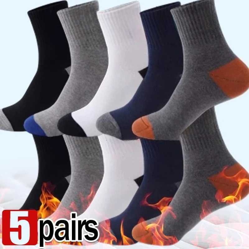 5 paires de fibres de bambou automne hiver hommes chaussettes respirant coton chaussettes de sport respirant déodorant chaussettes d'affaires gra